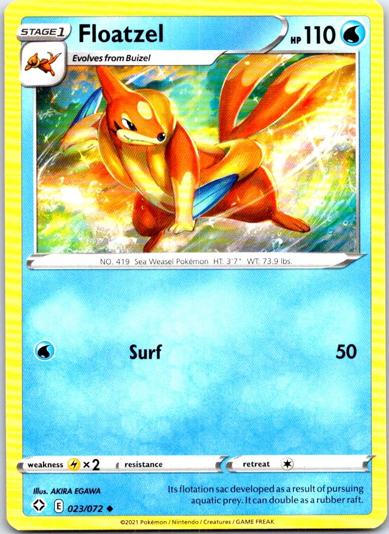 Floatzel - 023/072 - - SHINING FATES - Pokemon - Uncommon | AB97-34