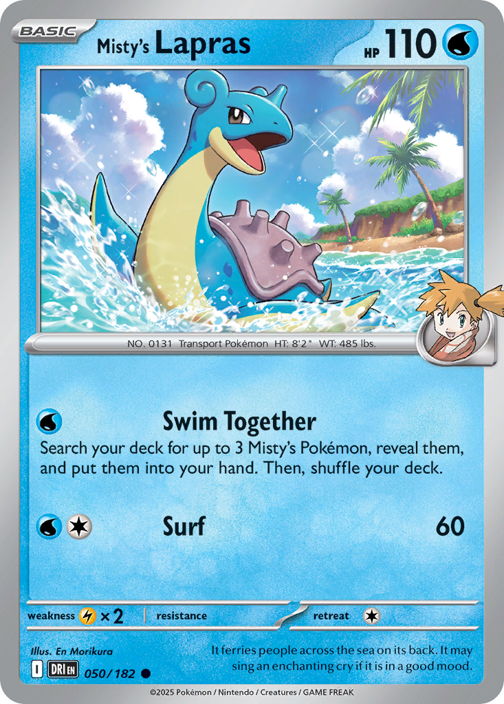 Misty's Lapras - 050/182 - Reverse Holo - DESTINED RIVALS - Pokemon - | AA19-98