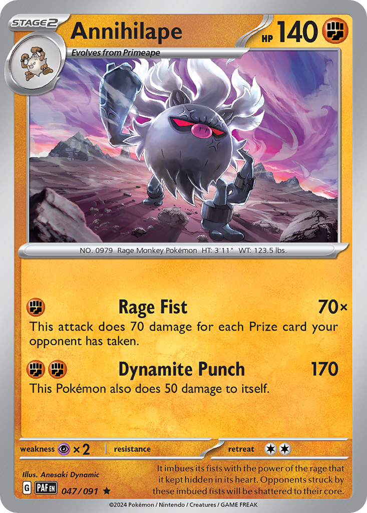 Annihilape - 047/091 - Holo - PALDEAN FATES - Pokemon - Rare | AA13-37