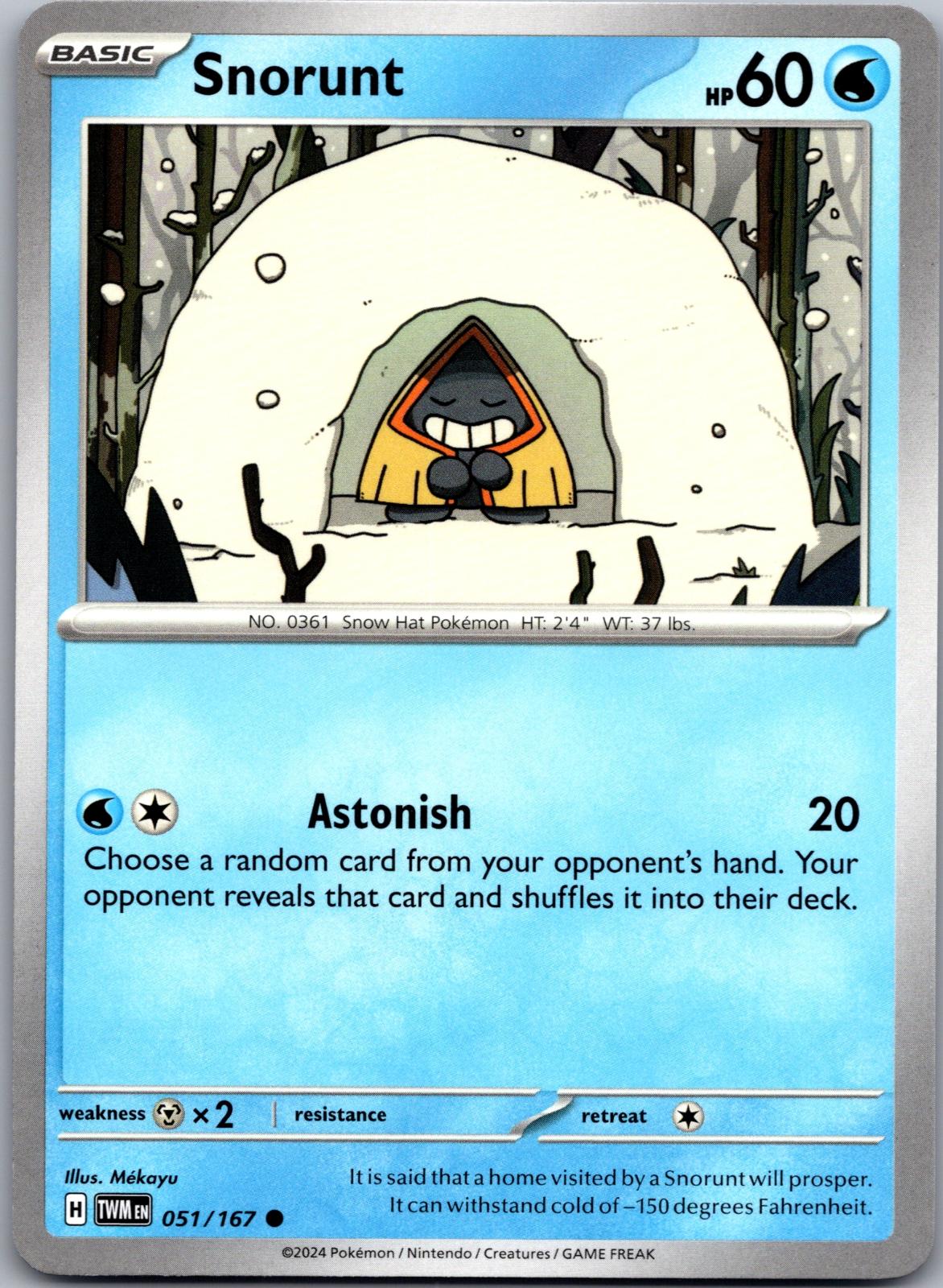 Snorunt - 051/167 - - TWILIGHT MASQUERADE - Pokemon - Common | AA85-24