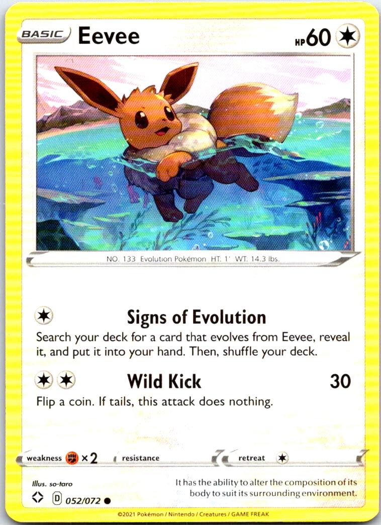 Eevee - 052/072 - - SHINING FATES - Pokemon - Common | AB49-43