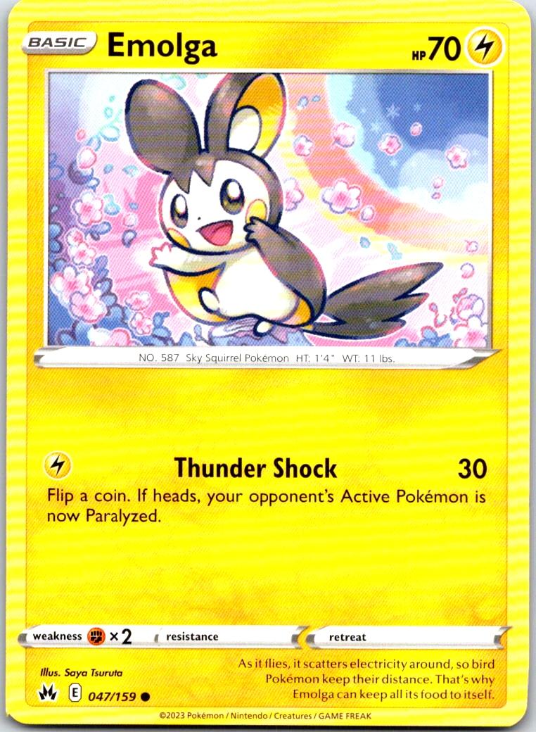 Emolga - 047/159 - - CROWN ZENITH - Pokemon - Common | AA100-26