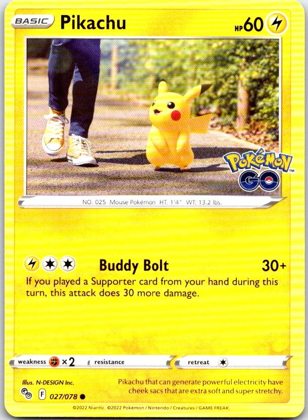 Pikachu - 027/078 - - POKEMON GO - Pokemon - Common | AC13-37