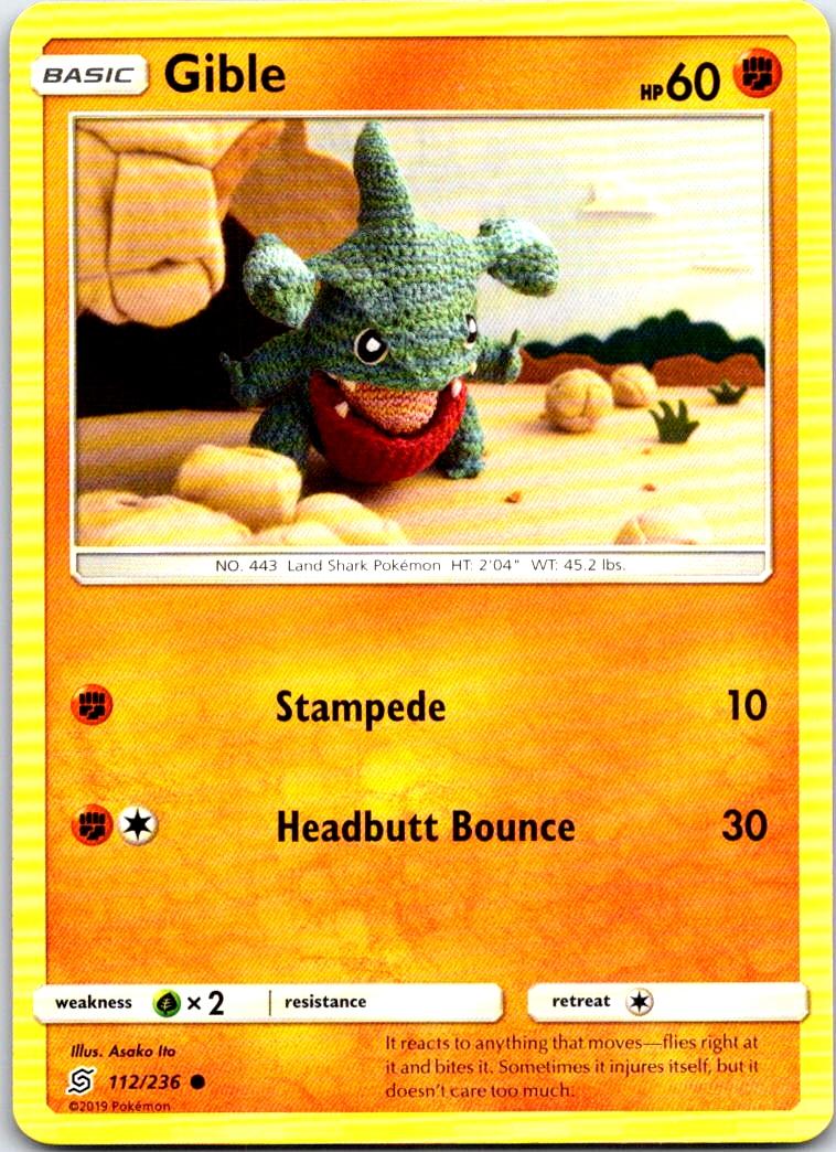 Gible - 112/236 - - UNIFIED MINDS - Pokemon - Common | AB33-6
