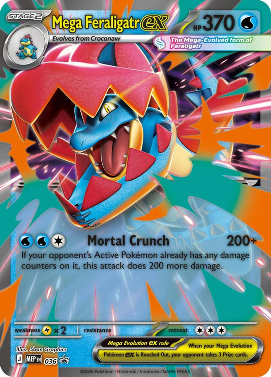 Mega Feraligatr ex - 036 - Holo - ME: MEGA EVOLUTION PROMO - Pokemon - | AA34-11