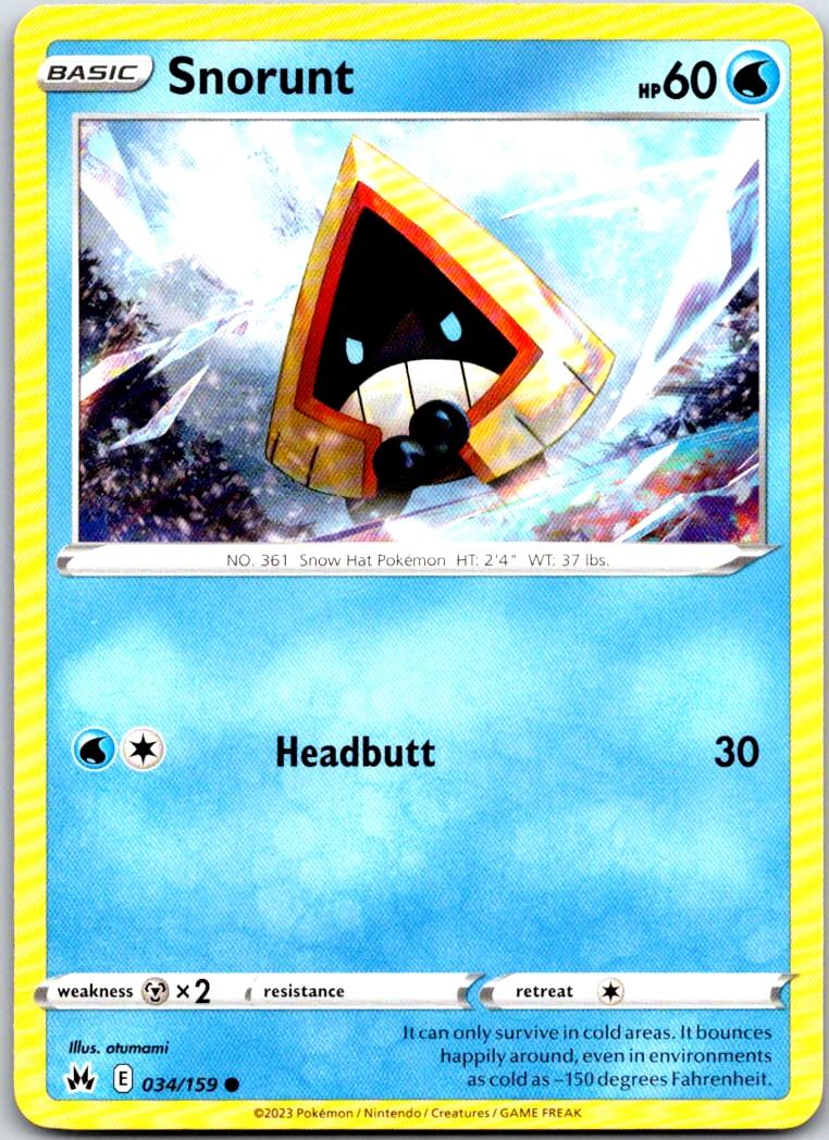 Snorunt - 034/159 - - CROWN ZENITH - Pokemon - Common | AA101-16