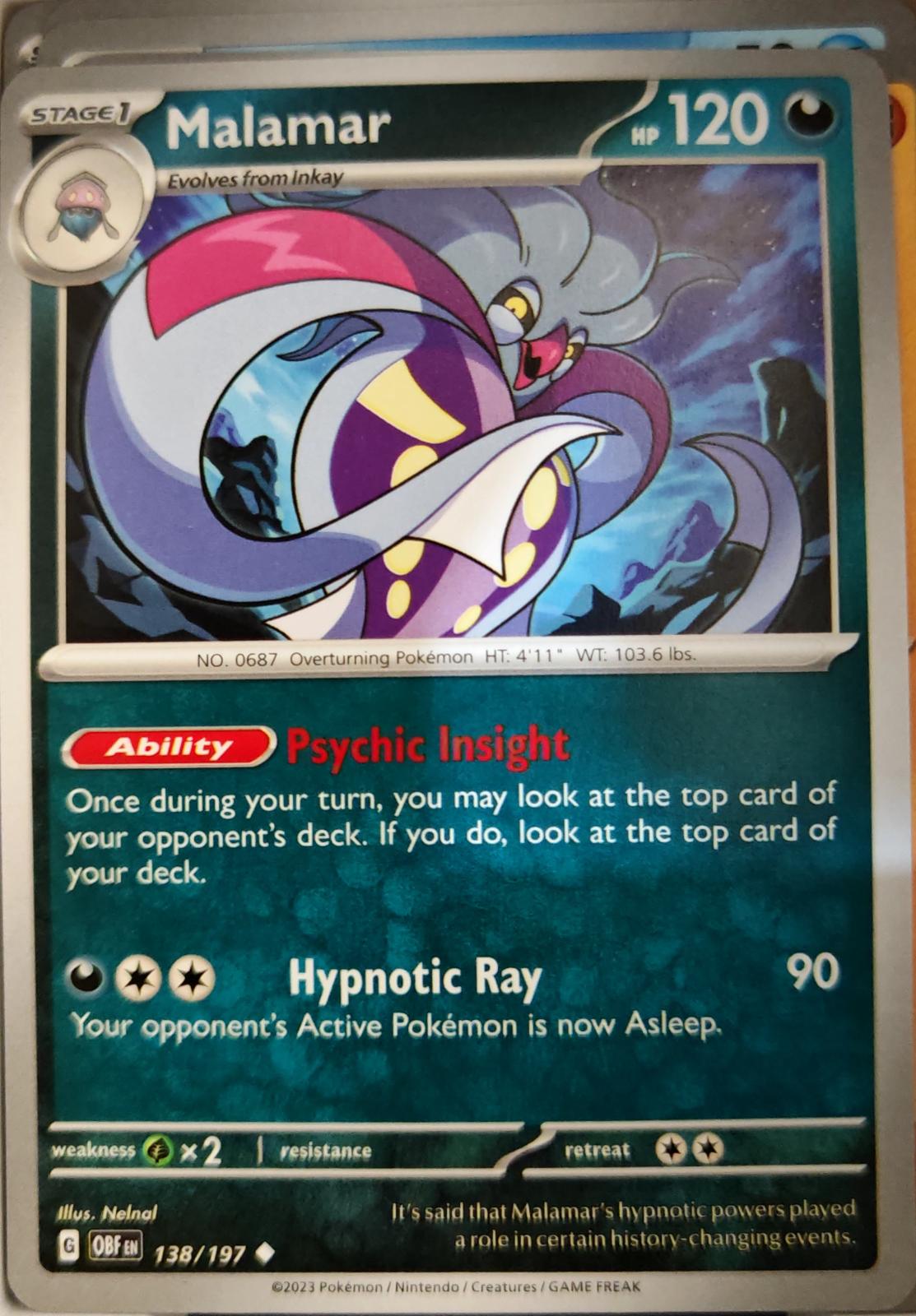 Malamar - 138/197 - - OBSIDIAN FLAMES - Pokemon - Uncommon | AA05-47