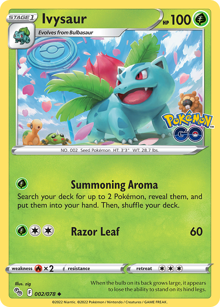 Ivysaur - 002/078 - Reverse Holo - POKEMON GO - Pokemon - Uncommon | AA119-17