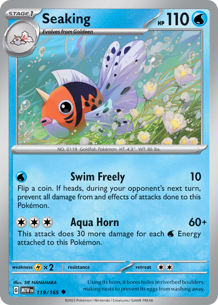 Seaking - 119/165 - - 151 - Pokemon - Uncommon | AA74-21