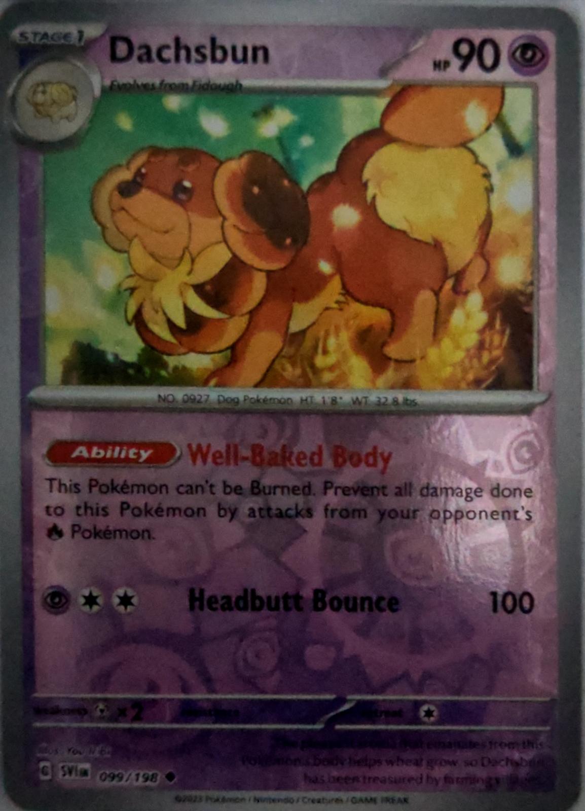 Dachsbun - 099/198 - Reverse Holo - SCARLET & VIOLET - Pokemon - | AA49-1