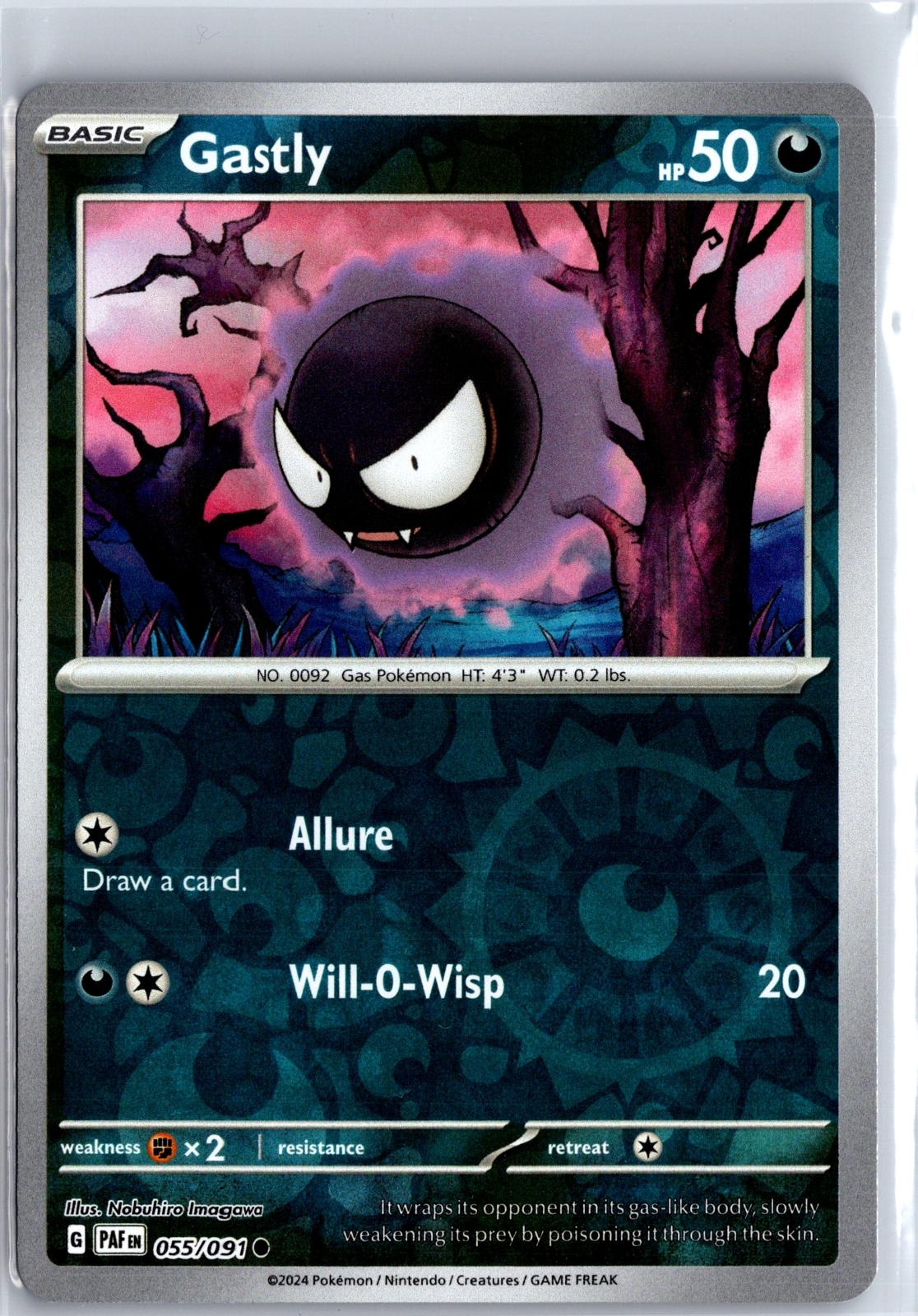 Gastly - 055/091 - Reverse Holo - PALDEAN FATES - Pokemon - Common | AA130-45