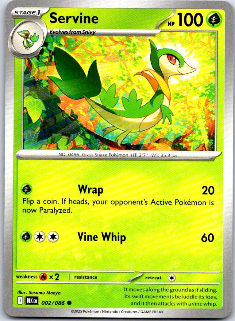 Servine - 002/086 - - BLACK BOLT - Pokemon - Common | AA107-42