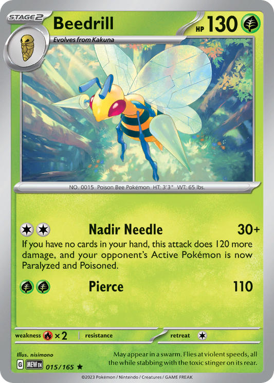 Beedrill - 015/165 - Reverse Holo - 151 - Pokemon - Rare | AA62-4