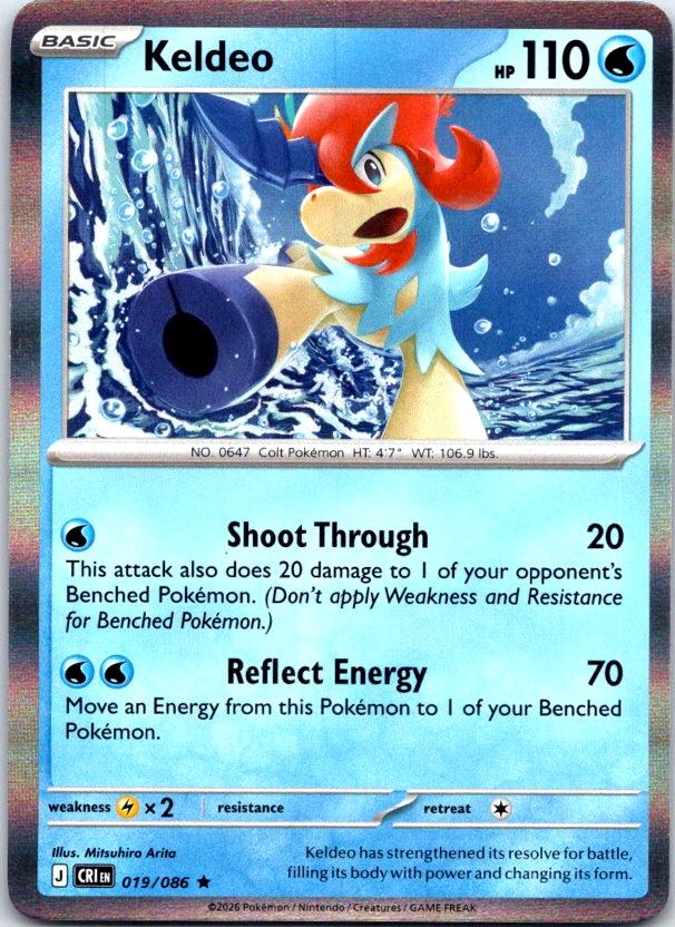 Keldeo - 019/086 - Holo - CHAOS RISING - Pokemon - Rare | AC29-35
