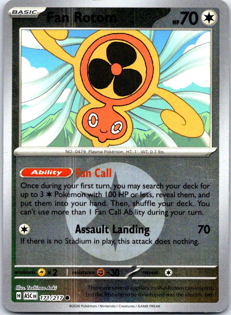 Fan Rotom (Energy Symbol Pattern) - 171/217 - Reverse Holo - ASCENDED HEROES - Pokemon - | AB42-36