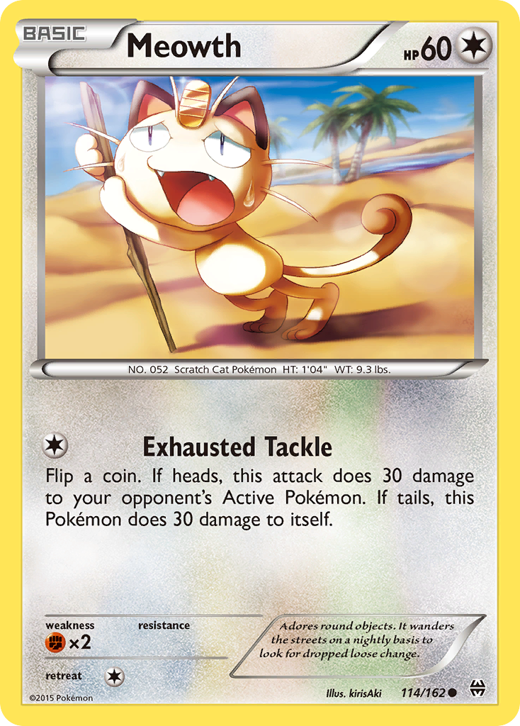 Meowth - 114/162 - - BREAKTHROUGH - Pokemon - Common | AA113-27