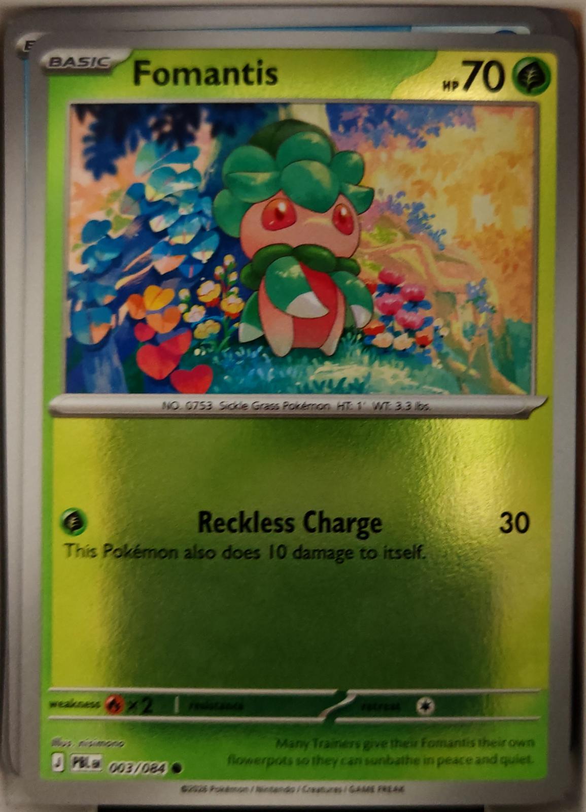 Fomantis - 003/084 - Reverse Holo - PITCH BLACK - Pokemon - Common | AA26-17