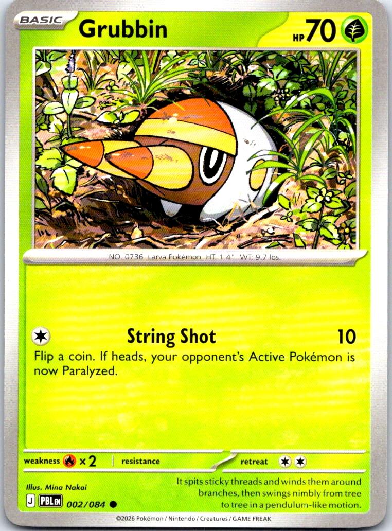 Grubbin - 002/084 - - PITCH BLACK - Pokemon - Common | AB27-19