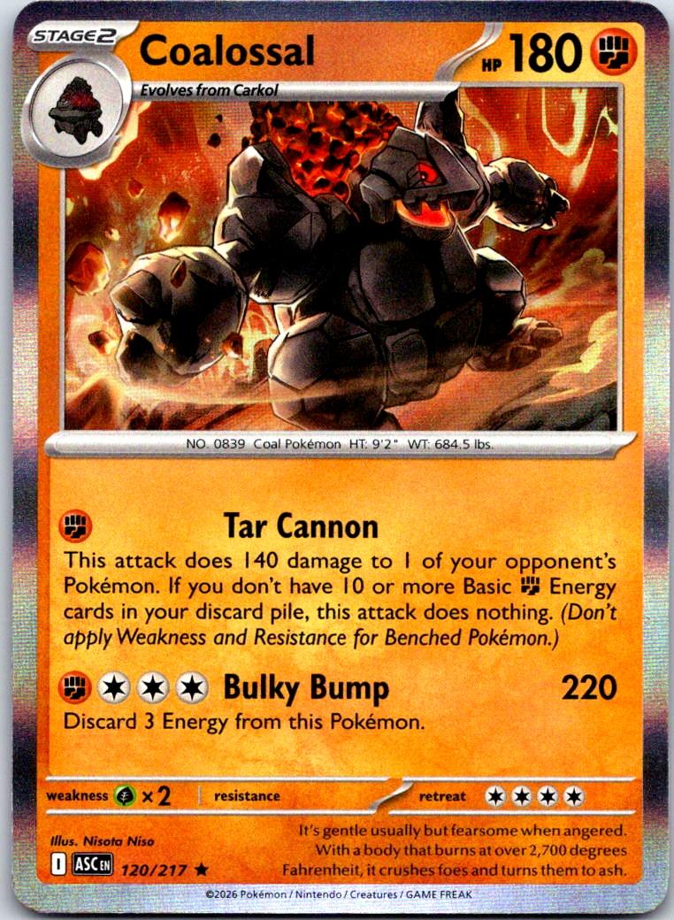 Coalossal - 120/217 - Holo - ASCENDED HEROES - Pokemon - Rare | AB07-39