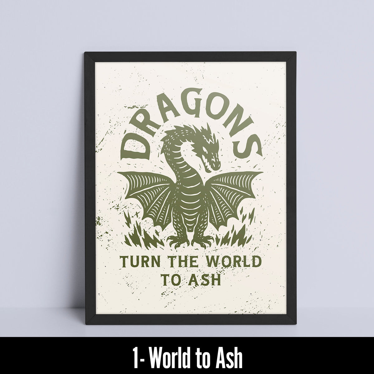 Art Print - Fantasy Dragon Art Game Room Print Board Game Tabletop Gaming Gifts Accessories, RPG D&D Dice