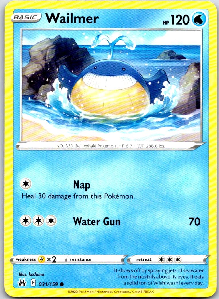 Wailmer - 031/159 - - CROWN ZENITH - Pokemon - Common | AA101-1