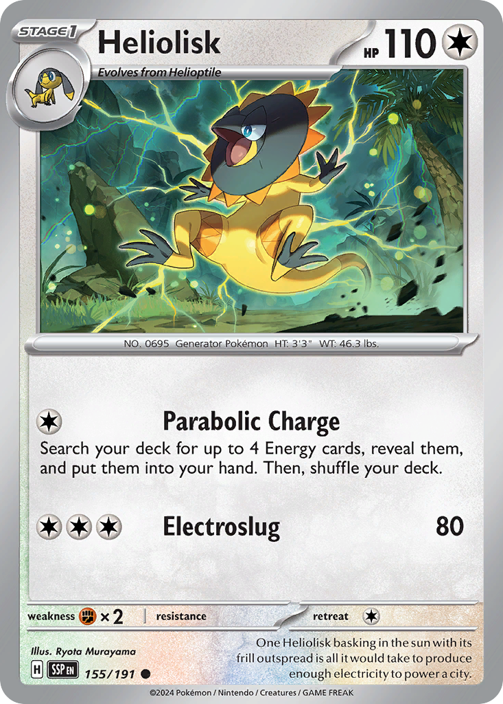 Heliolisk - 155/191 - Reverse Holo - SURGING SPARKS - Pokemon - Common | AA19-40