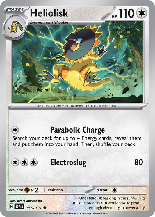 Heliolisk - 155/191 - Reverse Holo - SURGING SPARKS - Pokemon - Common | AA19-40