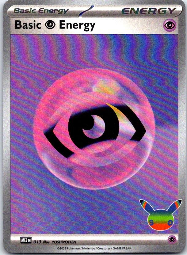 Basic Psychic Energy (30th Celebration) - 013 - Holo - MEE: MEGA EVOLUTION ENERGIES - Pokemon - | AC11-48