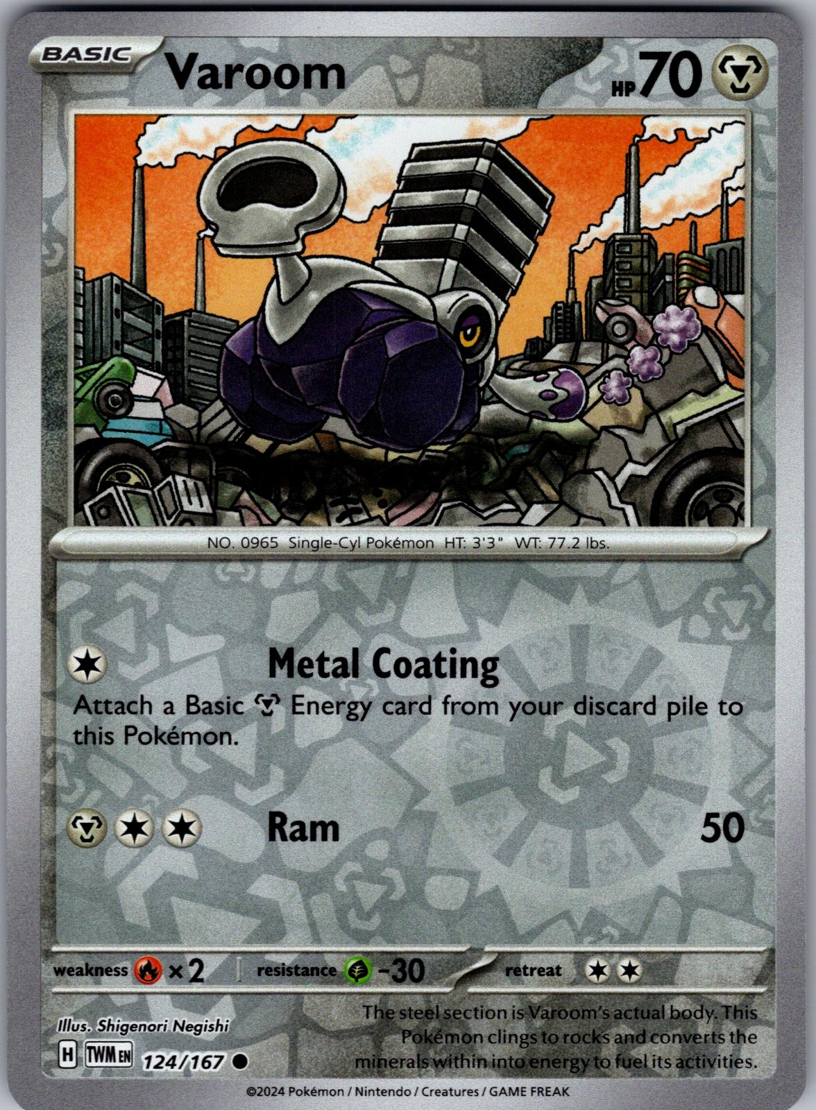 Varoom - 124/167 - Reverse Holo - TWILIGHT MASQUERADE - Pokemon - | AA82-35