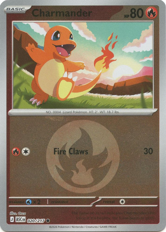 Charmander (Energy Symbol Pattern) - 020/217 - Reverse Holo - ASCENDED HEROES - Pokemon - | AA19-59