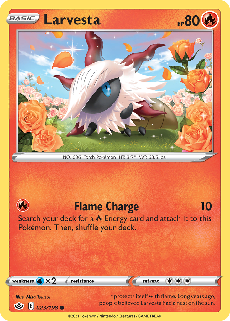 Larvesta - 023/198 - - CHILLING REIGN - Pokemon - Common | AA58-33