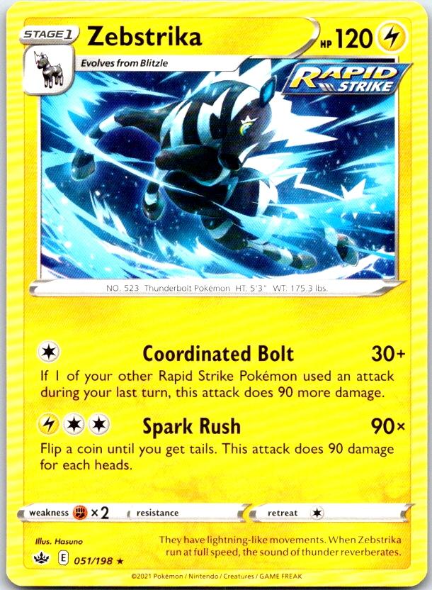 Zebstrika - 051/198 - - CHILLING REIGN - Pokemon - Rare | AC19-9