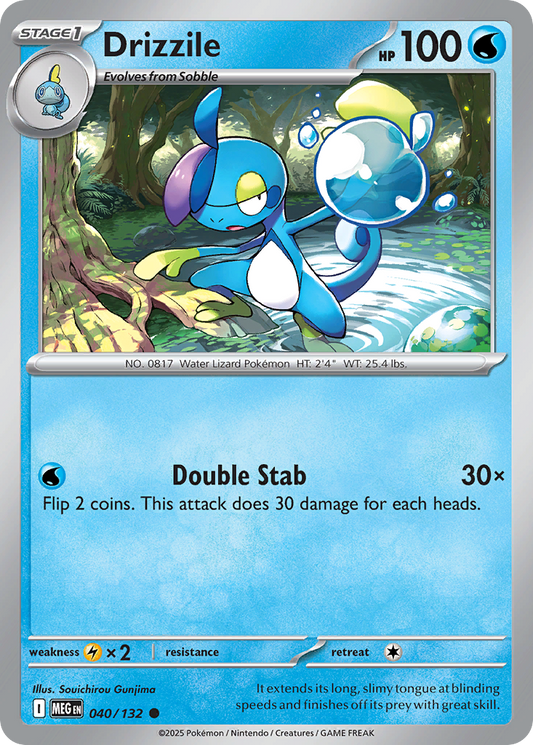 Drizzile - 040/132 - Reverse Holo - MEGA EVOLUTION - Pokemon - Common | AA55-10