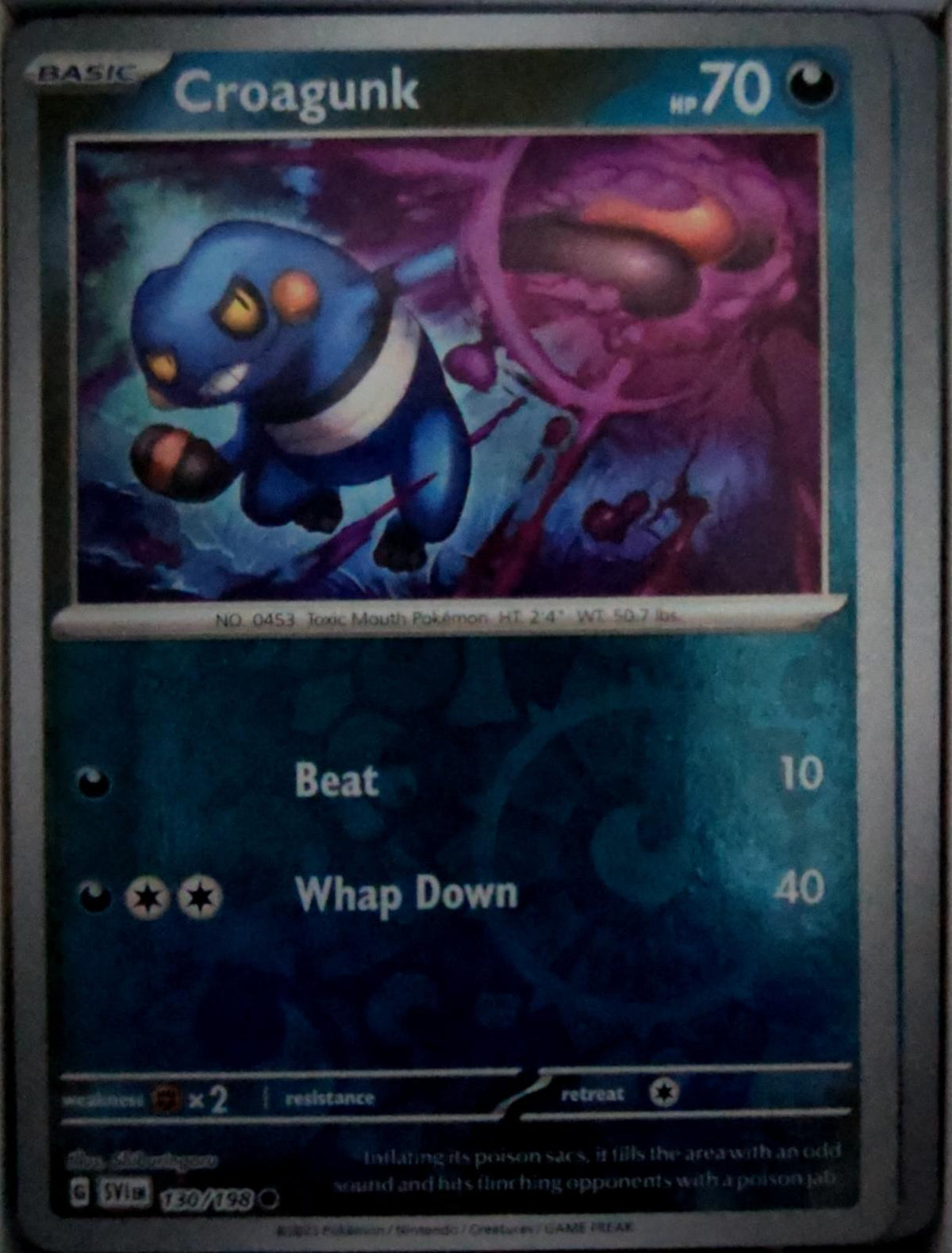Croagunk - 130/198 - Reverse Holo - SCARLET & VIOLET - Pokemon - | AA49-57