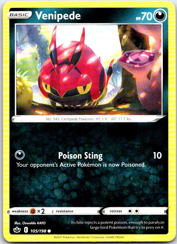 Venipede - 105/198 - - CHILLING REIGN - Pokemon - Common | AC17-40