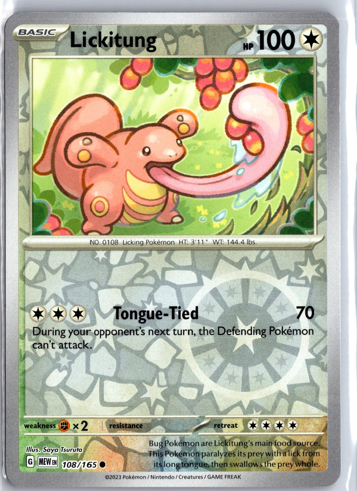 Lickitung - 108/165 - Reverse Holo - 151 - Pokemon - Common | AA130-9