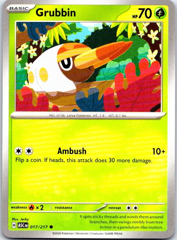 Grubbin - 017/217 - - ASCENDED HEROES - Pokemon - Common | AC14-18