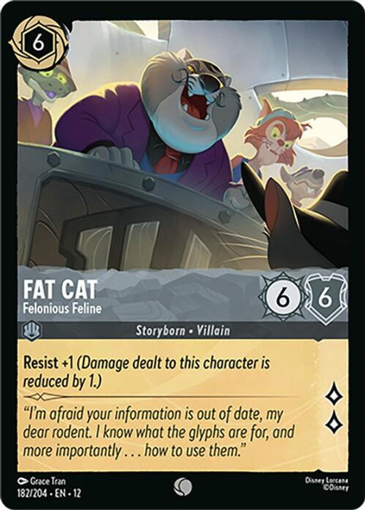 Fat Cat - Felonious Feline - 182/204 - - WILDS UNKNOWN - Lorcana - | LAA01-29