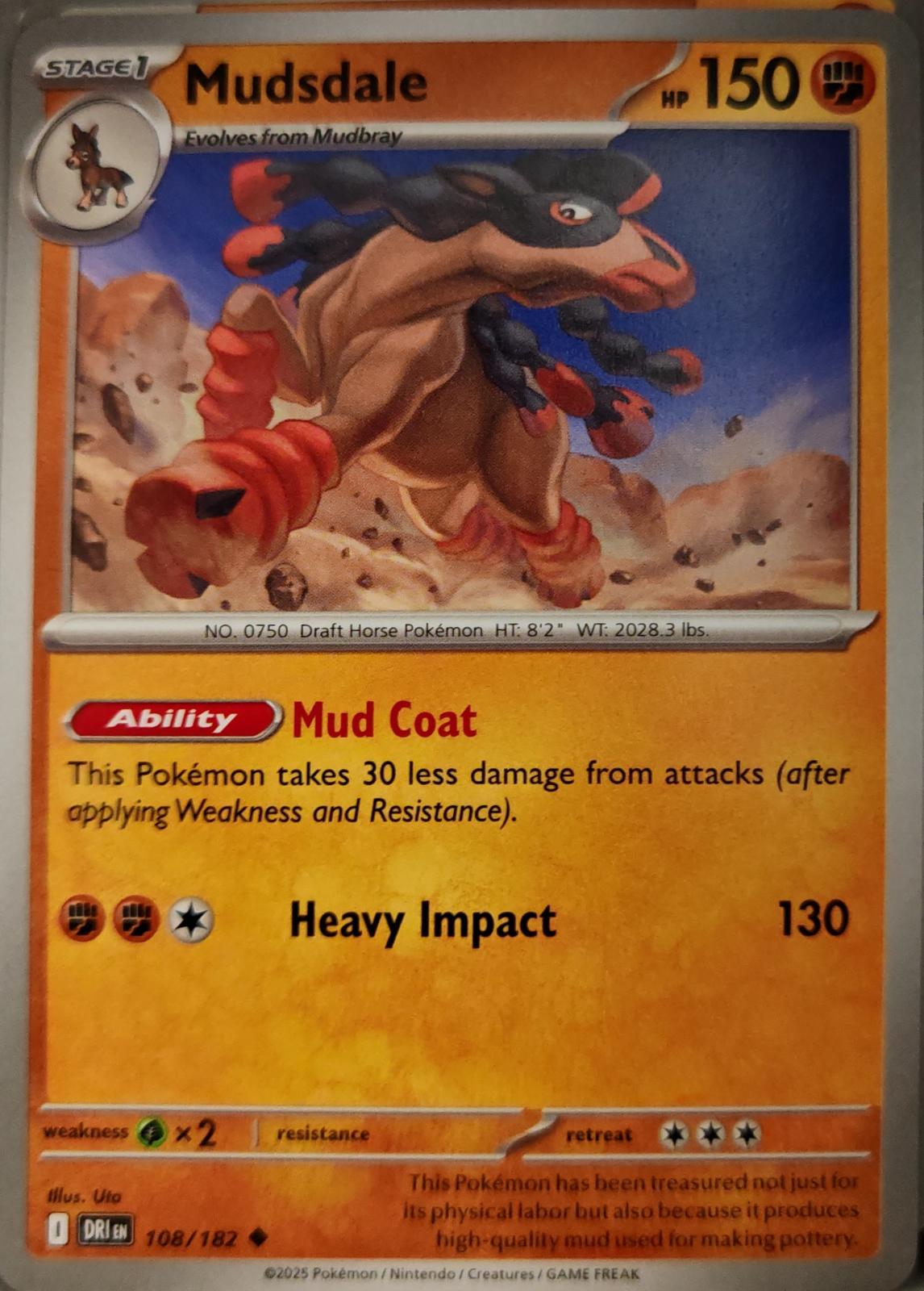 Mudsdale - 108/182 - - DESTINED RIVALS - Pokemon - Uncommon | AA08-32