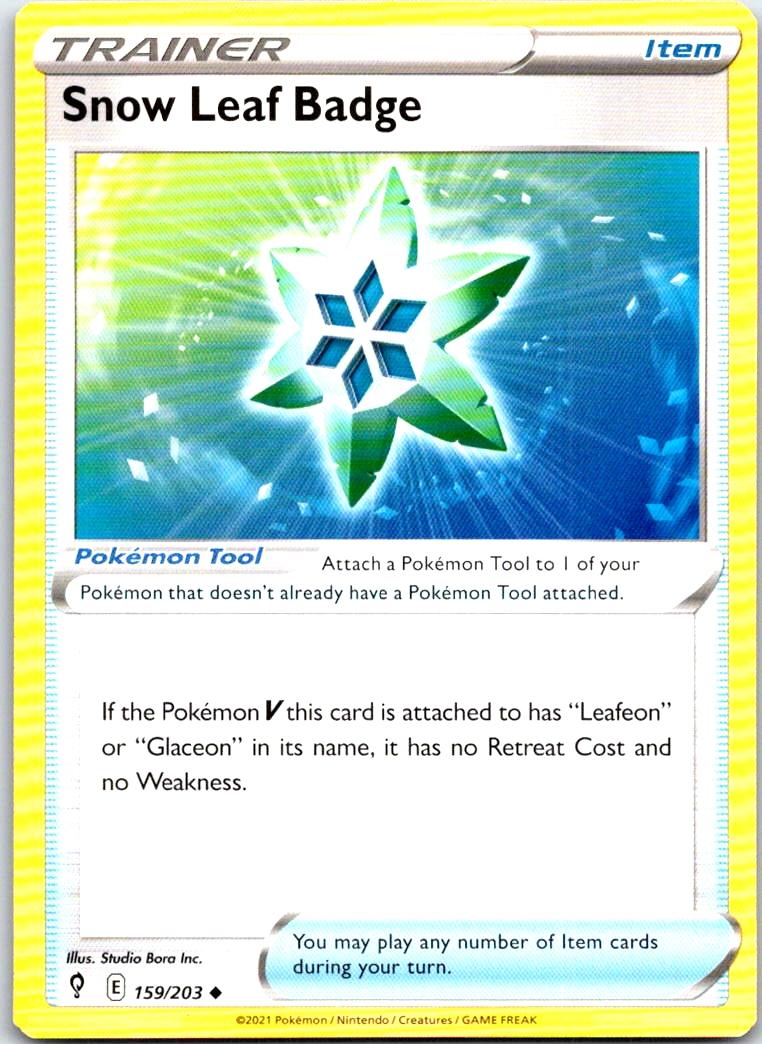 Snow Leaf Badge - 159/203 - - EVOLVING SKIES - Pokemon - Uncommon | AB30-17