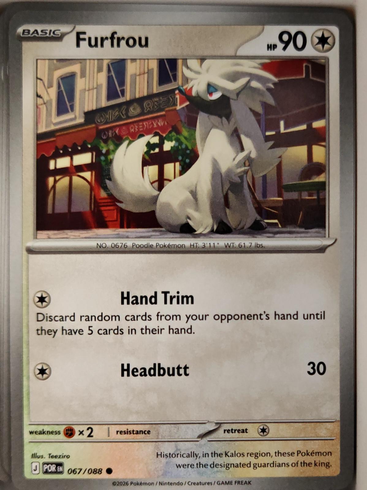 Furfrou - 067/088 - - PERFECT ORDER - Pokemon - Common | AA11-31