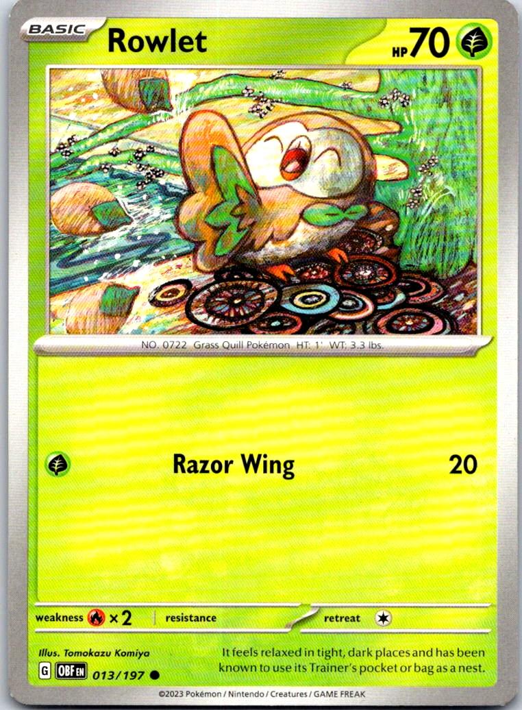 Rowlet - 013/197 - - OBSIDIAN FLAMES - Pokemon - Common | AB11-44