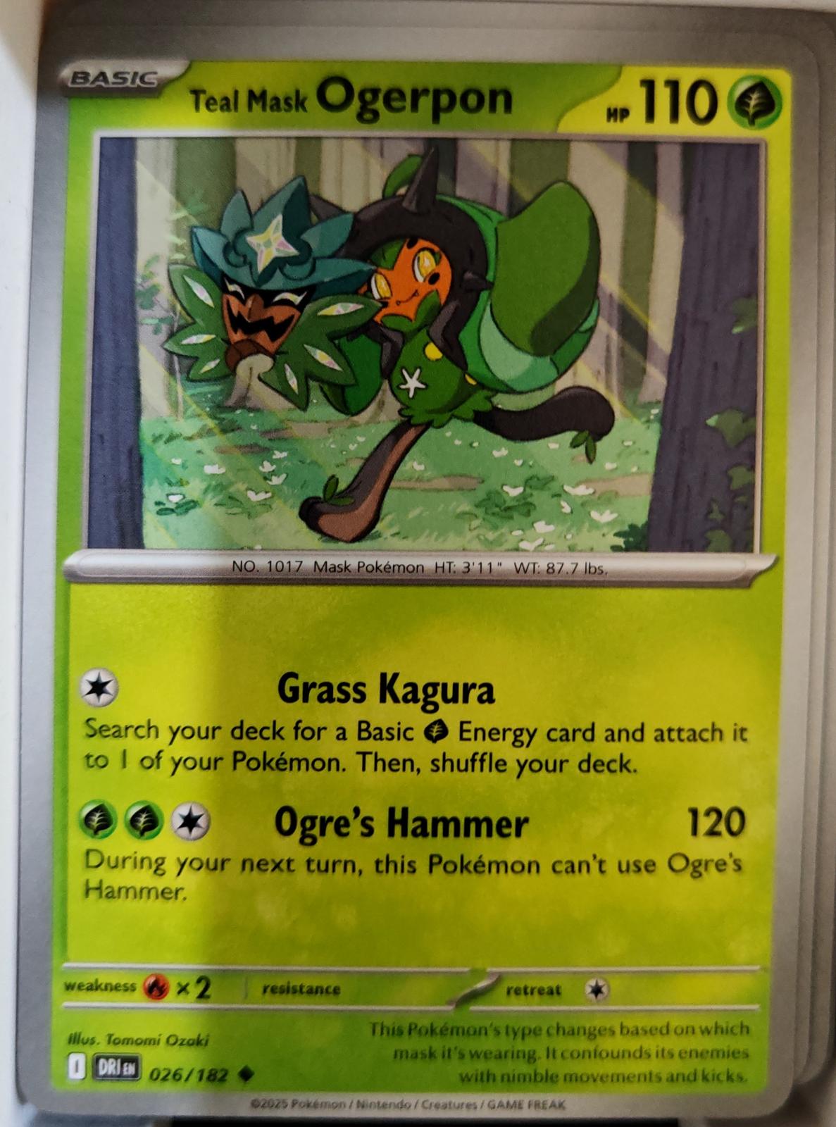 Teal Mask Ogerpon - 026/182 - - DESTINED RIVALS - Pokemon - Uncommon | AA07-50