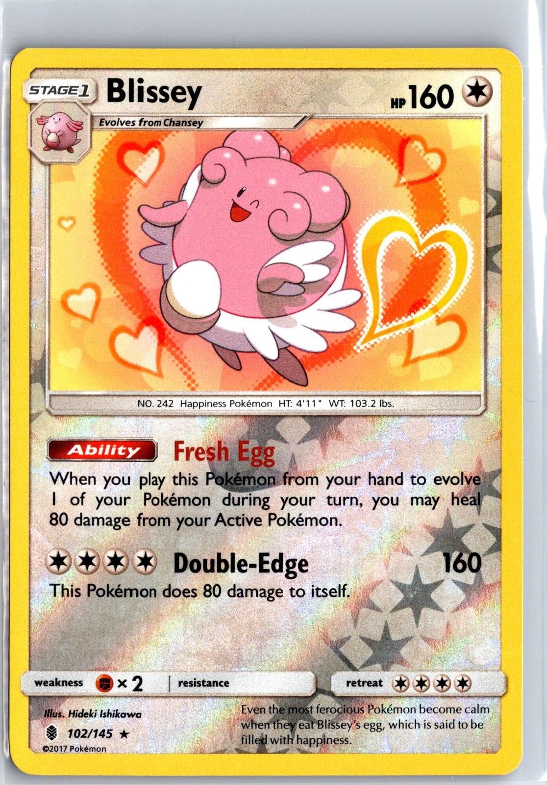 Blissey - 102/145 - Reverse Holo - GUARDIANS RISING - Pokemon - | AA130-24