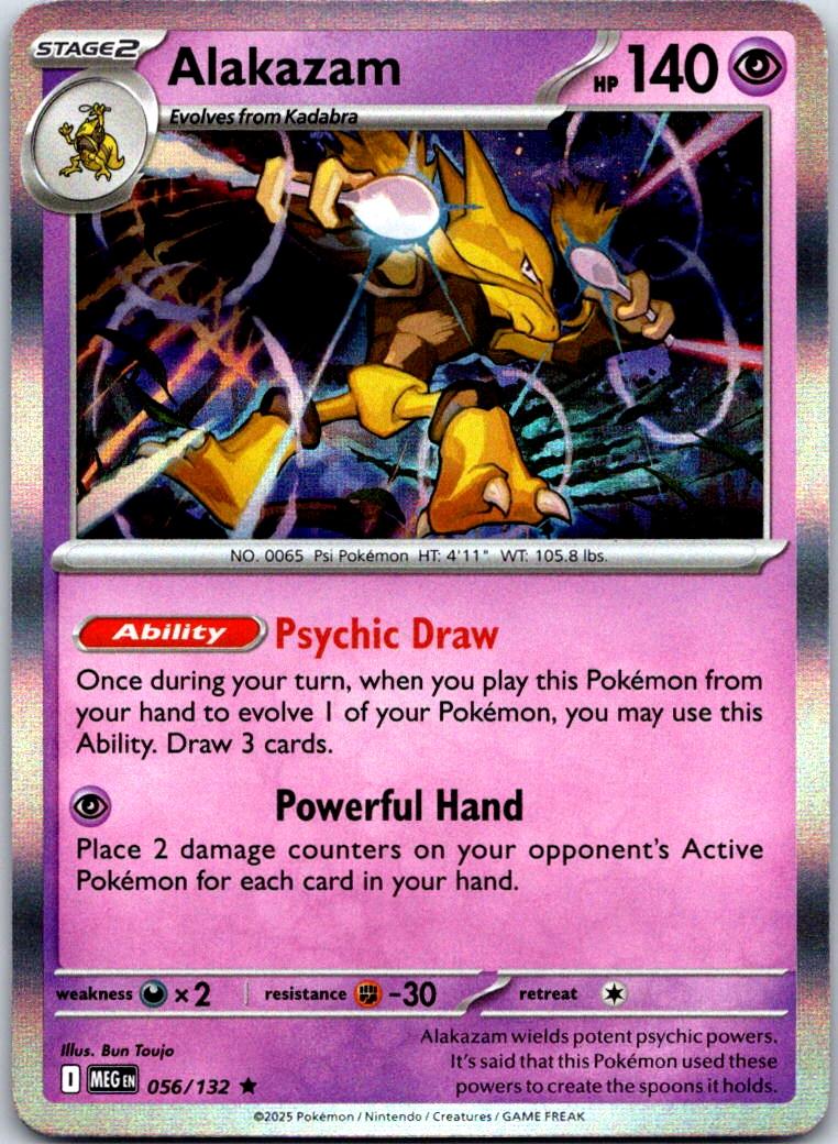 Alakazam - 056/132 - Holo - MEGA EVOLUTION - Pokemon - Rare | AB07-43