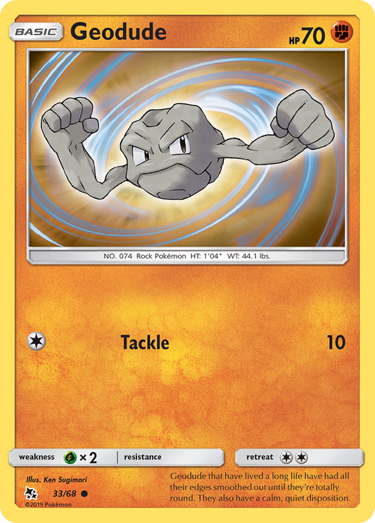 Geodude - 33/68 - - HIDDEN FATES - Pokemon - Common | AA71-34