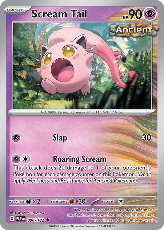 Scream Tail - 086/182 - - PARADOX RIFT - Pokemon - Uncommon | AA42-1