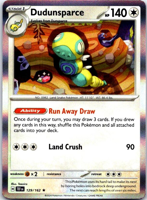 Dudunsparce - 129/162 - Holo - TEMPORAL FORCES - Pokemon - Rare | AC12-19