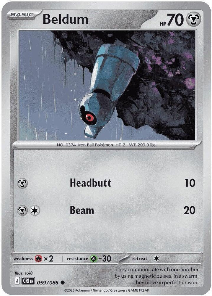 Beldum - 059/086 - Reverse Holo - CHAOS RISING - Pokemon - Common | AA20-19