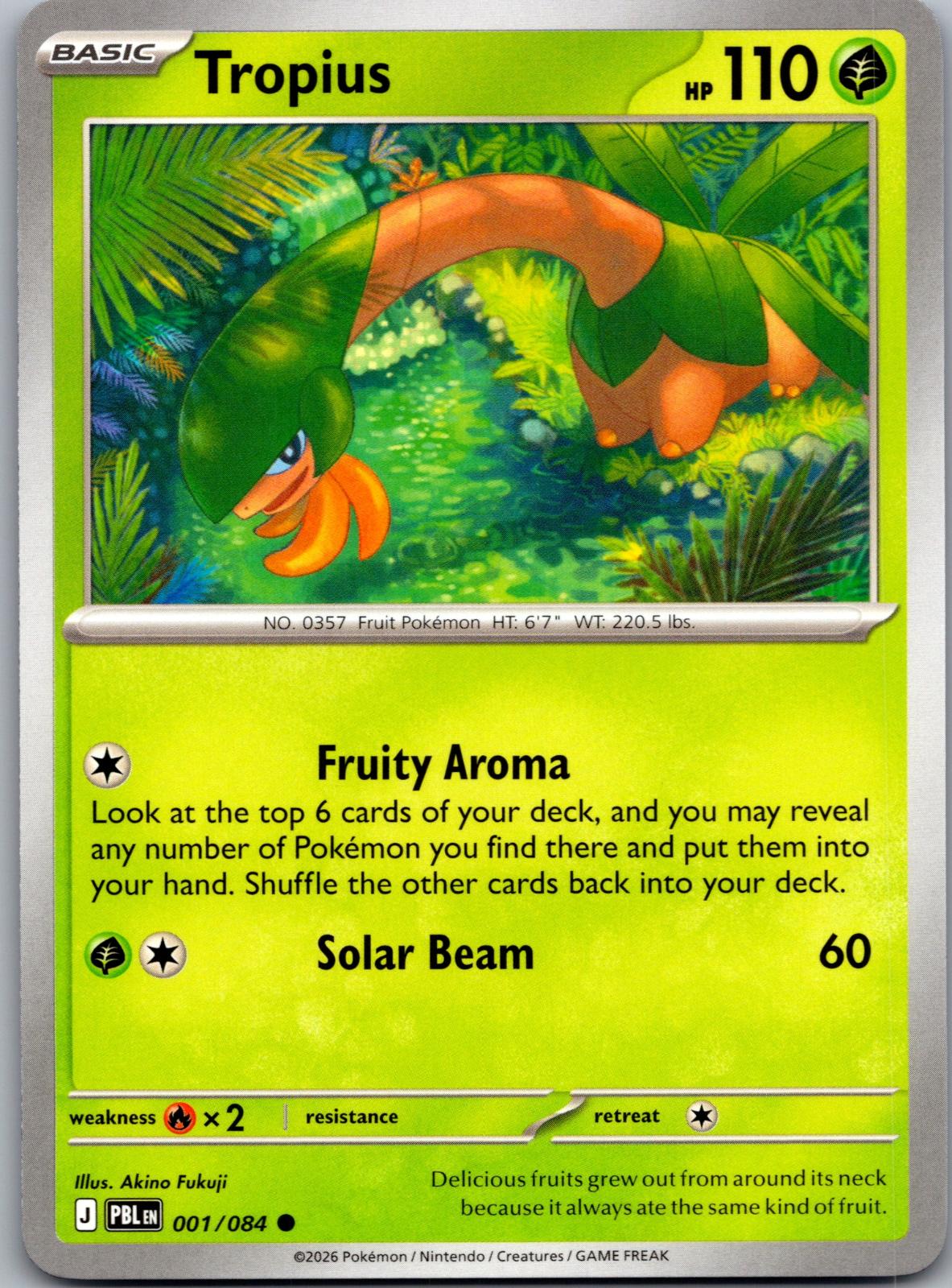 Tropius - 001/084 - - PITCH BLACK - Pokemon - Common | AA78-34